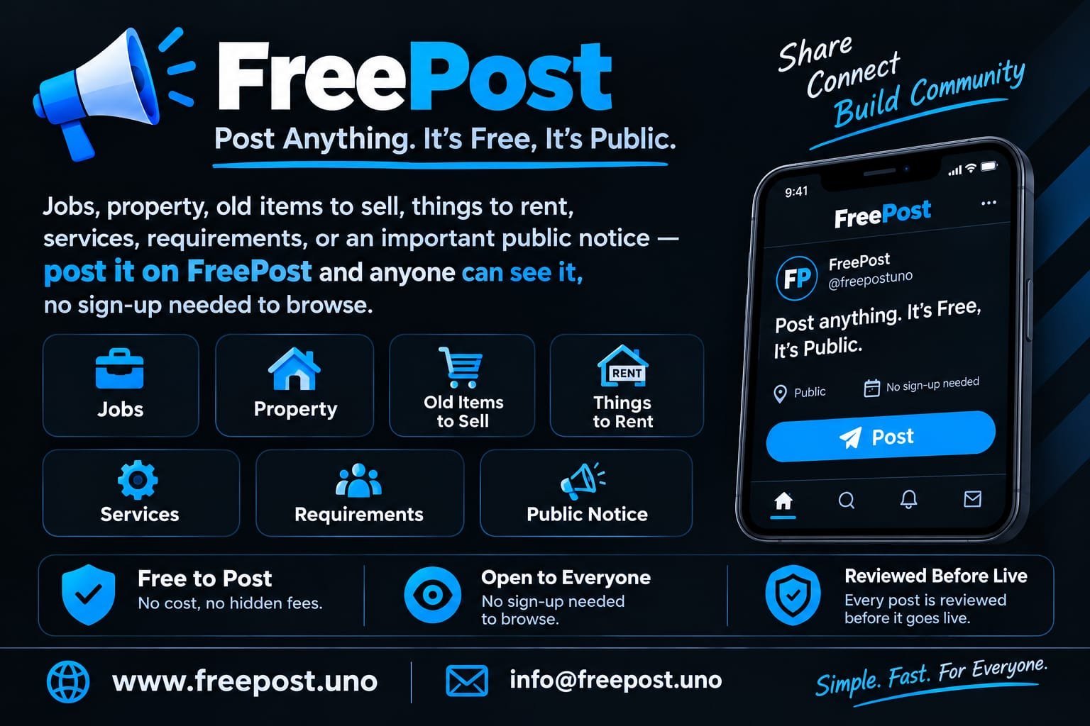 FreePost — post anything, free
